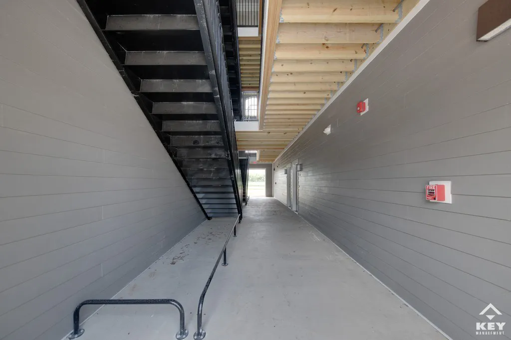 Apartment building, breezeway